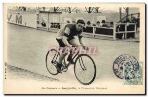 Old Postcard Velo Cycle Cycling Riders Jacquelin The national champion