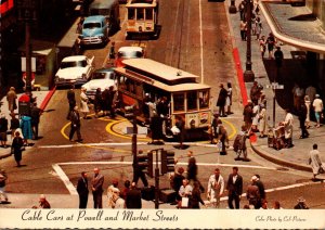 California San Francisco Cable Cars At Powell and Market Streets 1974