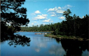 Woods Canyon Lake Central Arizona Trout fishing Camping Pine Postcard