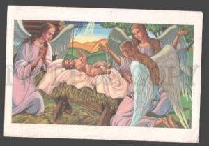 3101182 Winged GUARDIAN ANGEL & Young Jesus Vintage PC