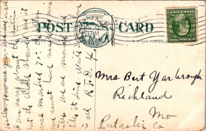 Scene on Wakarusa River, Lawrence KS c1911 Vintage Postcard Y20