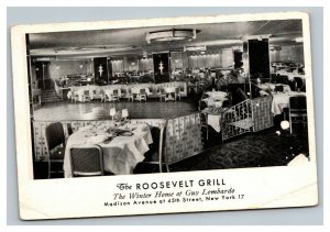 Vintage 1940's Advertising Postcard The Roosevelt Grill Madison Ave NYC NY