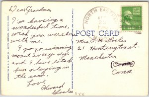 Cape Code Massachusetts MA, Getting Ready for a Sail, Sailing Boats, Postcard