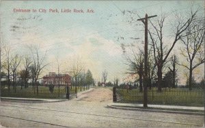 Postcard Entrance to City Park Little Rock Arkansas AR 1909