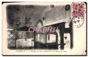 Postcard Old Crypt Carmelites or are conserved traces of blood