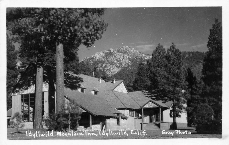 RPPC Idyllwild Mountain Inn, Idyllwild, CA Gray Photo ca 1950s Vintage Postcard