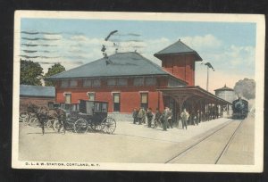 CORTLAND NEW YORK NY DL&W RAILROAD DEPOT TRAIN STATION VINTGE POSTCARD