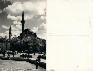 ISTANBUL TURKEY SULTAN BEYAZIT CAMII MOSQUE VINTAGE REAL PHOTO POSTCARD RPPC