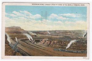 Mahoning Mine Open Pit Hibbing Minnesota 1945 postcard