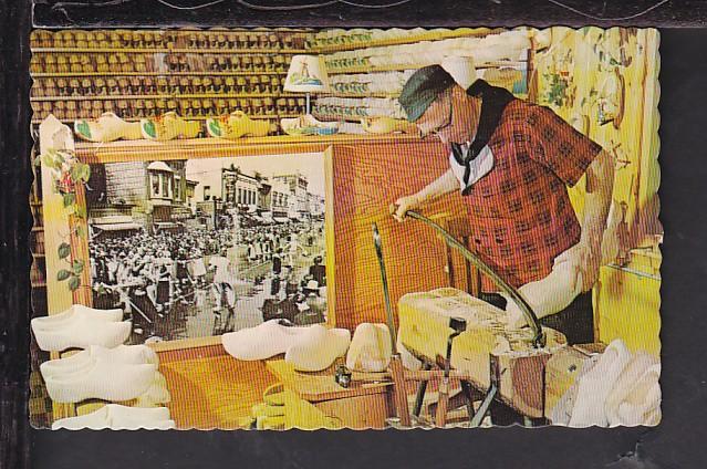 Wooden Shoe Carver,Holland,MI Postcard 