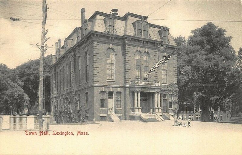 Lexington MA Town Hall Real Photo Postcard