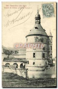 Old Postcard Ste Genevieve des Bois Detail of the castle that lived Francois 1er