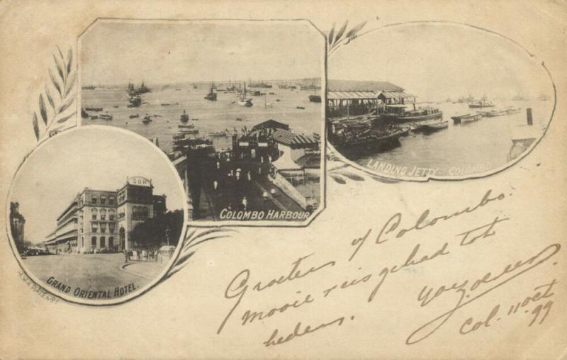 ceylon, COLOMBO, Grand Oriental Hotel, Harbour, Landing Jetty (1898) Multiview