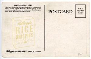 Kellogg's Rice Krispies Snap Crackle Pop! Postcard