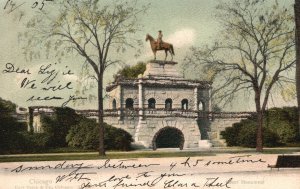 Vintage Postcard 1905 Ulysses S. Grant Monument Memorial Chicago, Illinois IL