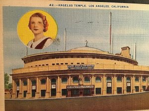 Postcard 1946 View of Angelus Temple in Los Angeles, CA.   T6