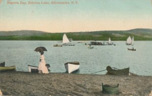 Regatta Day - Sailboats - Schroon Lake NY, Adirondacks, New York - pm 1909 - DB