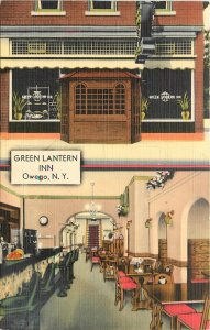 1940s Owego New York Green Lantern Inn Interior Entrance Postcard 25-9317