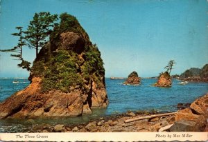 Oregon The Three Graces On The Oregan Coast Near Tillamook 1971