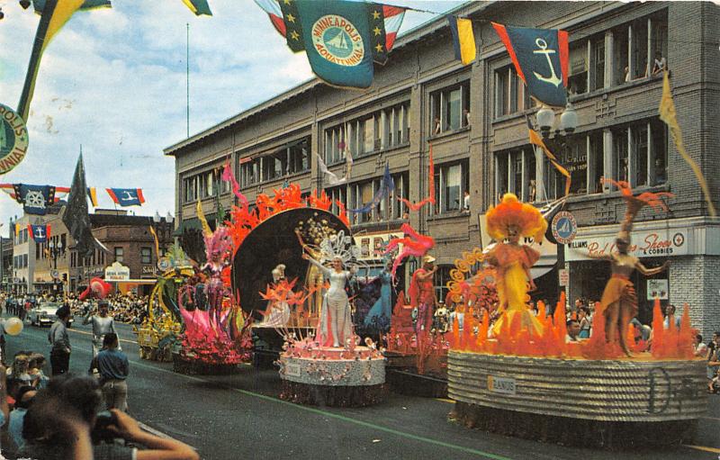 Minneapolis Minnesota~Aquatennial Parade~Colorful Float~1961 Postcard