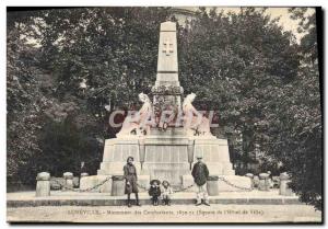 Old Postcard Luneville 1870 Militaria War Monument Square of the Fighters & #...