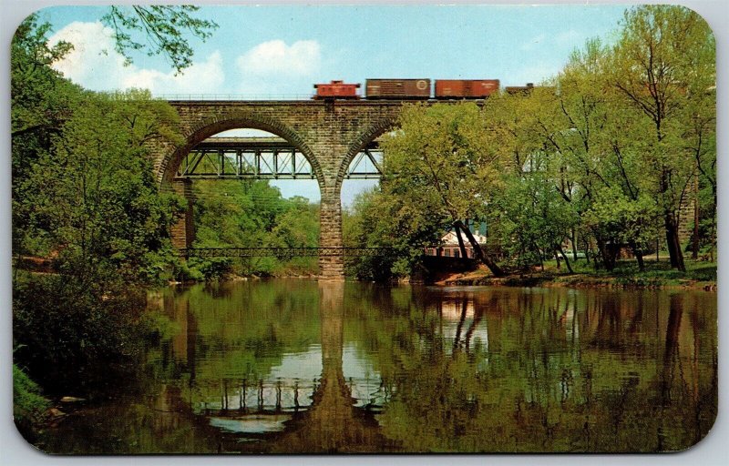 Vtg Wilmington Delaware DE B & O Railroad Bridge Brandywine Creek Postcard