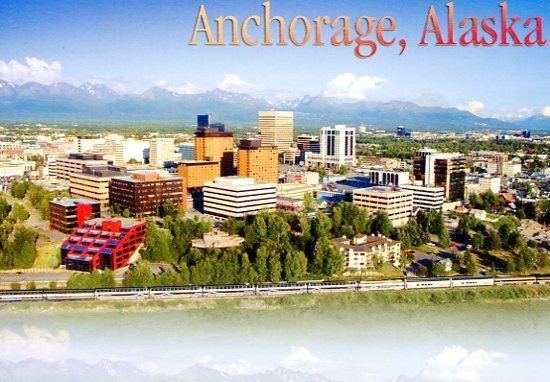 ALASKA: Anchorage Aerial City View