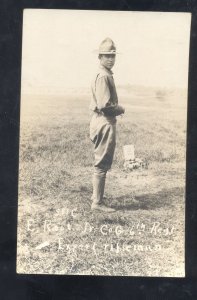 RPPC WWI ACTION US ARMY 6th REGIMENT SHARP SHOOTER SNIPER REAL PHOTO POSTCARD