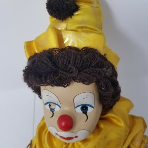 Vintage 1950's 1960's? Clown Marionette Puppet Painted Face Fabric Body