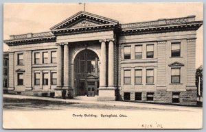 Springfield Ohio c1907 Postcard County Building Front View