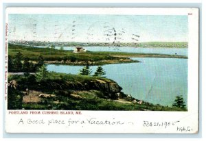 1905 Portland from Cushing Island, Maine ME Posted Antique Postcard