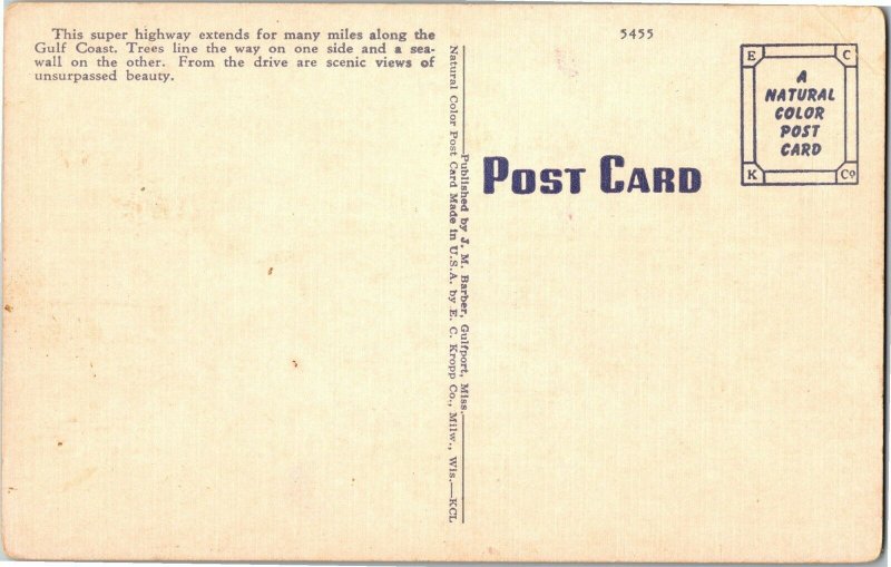 Double Beach Along Mississippi Gulf Coast Vintage Postcard K39