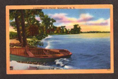 NY Greetings from MALONE NEW YORK Postcard PC