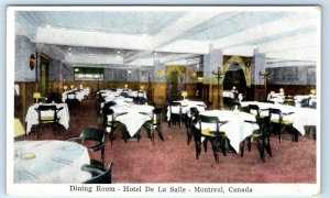 Dining Room Hotel De La Salle interior MONTREAL CANADA Postcard