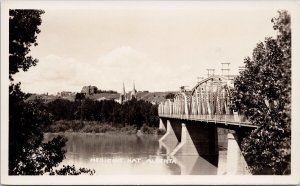 Medicine Hat Alberta Bridge River AB Alta Unused Real Photo Postcard H36