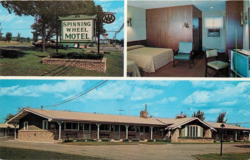 Spinning Wheel Motel Baraboo Wisconsin WI 8th Street Vern Alice Krause Postcard