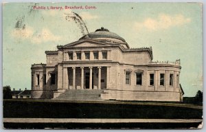 Vtg Branford Connecticut CT Public Library 1910s View Postcard