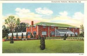 Martinsville IN Indiana GRASSYFORK FISHERIES Gold Fish Hatchery ca1940s Postcard