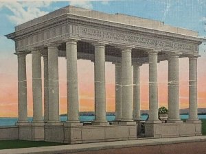 Postcard Portico Plymouth Rock Massachusetts 1936 Cornerstone of Republic 2095