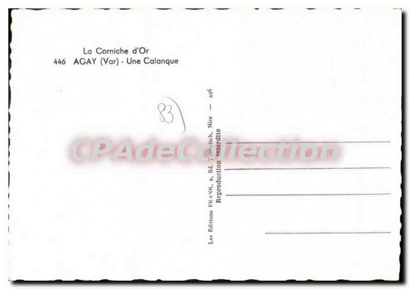 Modern Postcard The Golden Agay Var Corniche A cove