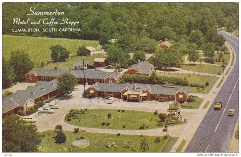 Aerial view,  Summeton Motel and Coffee Shoppe,  Summerton,  South Carolina, ...