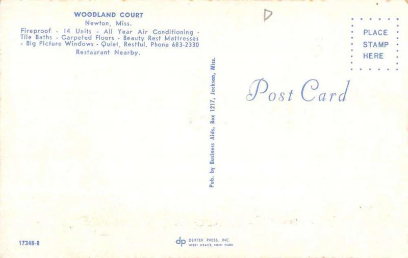 Newton Mississippi Woodland Court Multiview Vintage Postcard K38890