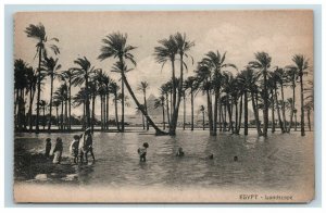 Early Cairo Egypt Postcards Lot of 2 Birds Eye General View People Swimming