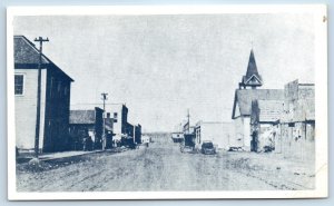 1910 Sallisaw Oklahoma OK Postcard Territorial Day Scene Elm Street Building