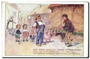 Old Postcard Advertisement Potash d & # 39Alsace Pig Pig Dog