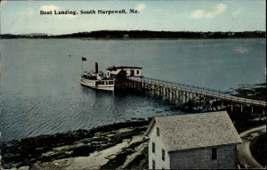 SOUTH HARPSWELL ME Boat Landing c1910 Postcard