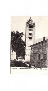 BF17027 campanile della chiesa di orso aosta  italy front/back image