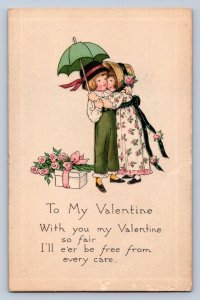 J93/ Valentine's Day Love Holiday Postcard c1910 Children Gift 447