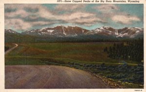 Vintage Postcard 1946 Snow Capped Peaks of the Big Horn Mountains Wyoming Nature