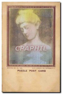 Old Postcard Puzzle Post Card Female Portrait Statue (Change view duplex) TOP